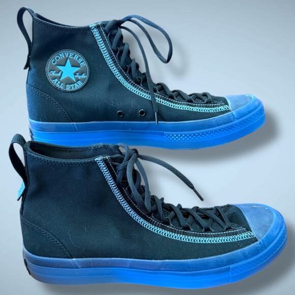 Men's 11 CONVERSE CHUCK TAYLOR ALL STARS CX EXP2 High Black Open Blue Sneakers - Picture 4 of 9